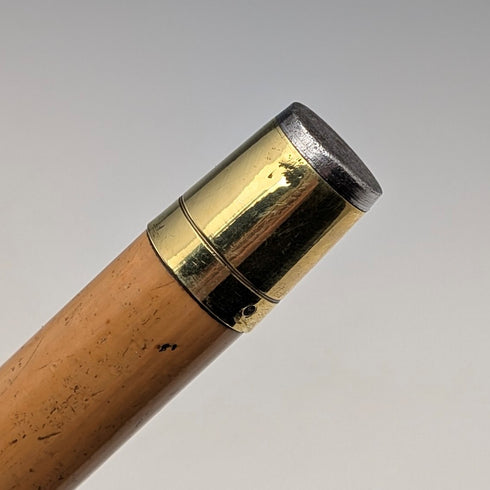 古董英國棕褐色軸角彎柄手杖 83 厘米